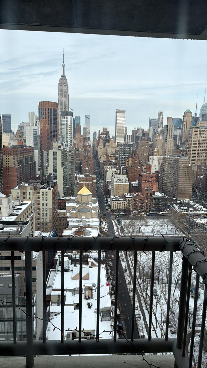 New York City skyline view from office
