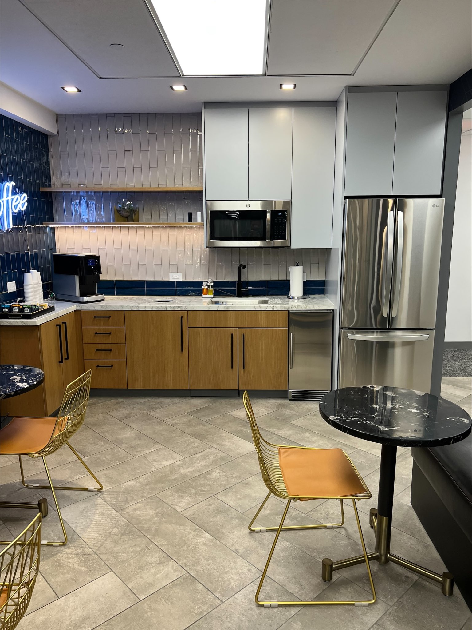 NYC office kitchen and break area