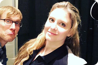 Team members at industry event
