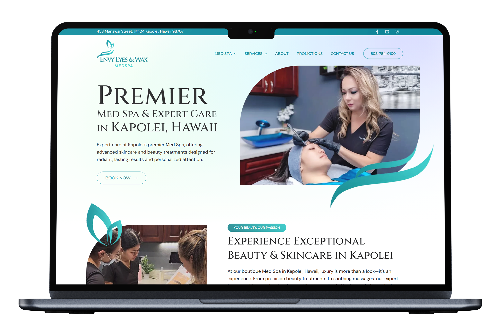Envy Eyes & Wax Med Spa Website Redesigned to Reflect Premium Brand and Drive Bookings
